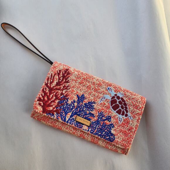 Vera Bradley Coral and Blue Clutch - Picture 2 of 11